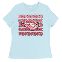 Xoxo Checker Lips Ladies Tee | Teevron