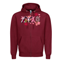 Burgundy Xoxo baby Cow Valentine's Day Zipper Hoodie - FaDigitalArtStudio