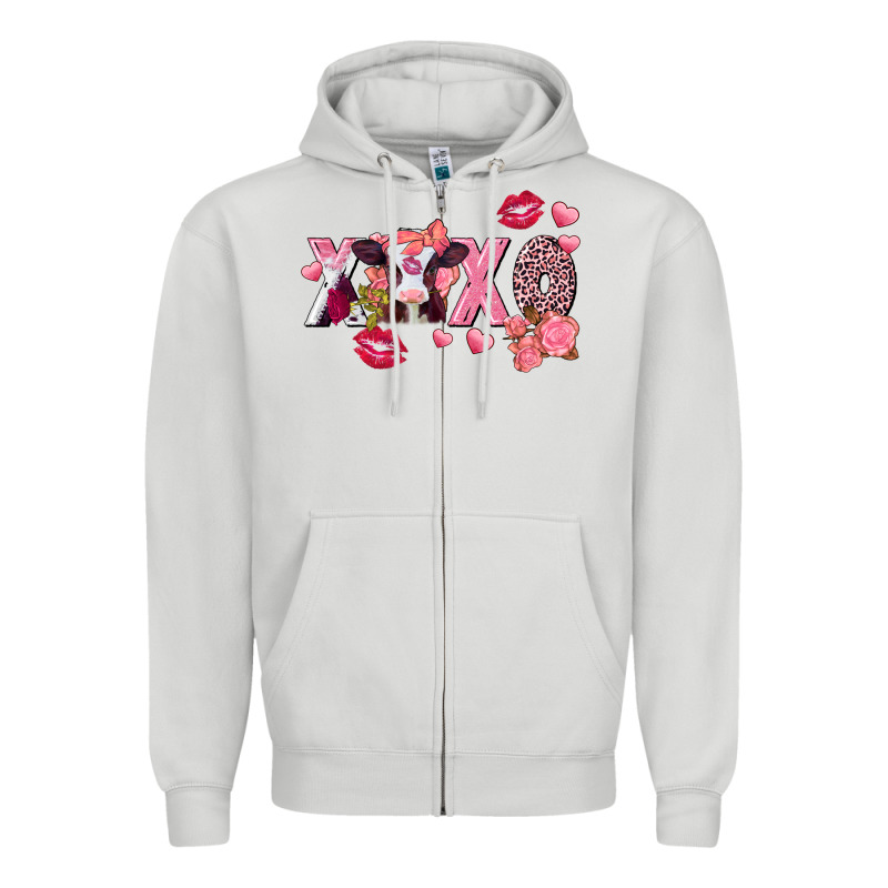 Xoxo Baby Cow Valentine's Day Zipper Hoodie by FaDigitalArtStudio | Teevron