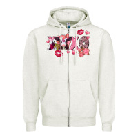 Oatmeal Heather Xoxo baby Cow Valentine's Day Zipper Hoodie - FaDigitalArtStudio