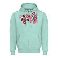 Seafoam Xoxo baby Cow Valentine's Day Zipper Hoodie - FaDigitalArtStudio