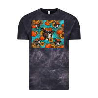 Cloud Black autumn pumpkins holstein cow Vintage Tee - Jasminsmagicworld