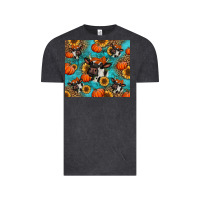 Vintage Black autumn pumpkins holstein cow Vintage Tee - Jasminsmagicworld