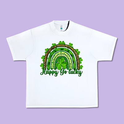 Saint Patricks Day Happy Go Lucky Rainbow Urban Heavy Tee Designed By Ranaportraitstore