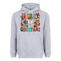 Heather Grey Merry christmas cats Heavyweight Hoodie - FaDigitalArtStudio