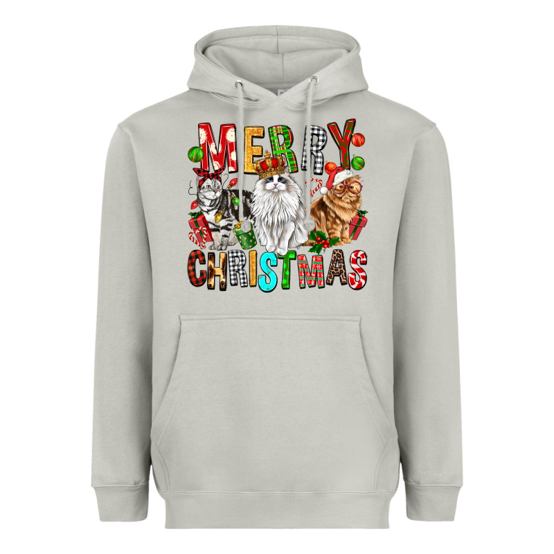 Merry Christmas Cats Heavyweight Hoodie by FaDigitalArtStudio | Teevron
