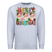 Heather Grey Merry christmas santa Premium Sweatshirt - FaDigitalArtStudio
