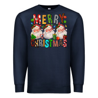 Navy Merry christmas santa Premium Sweatshirt - FaDigitalArtStudio