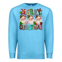 Ocean Blue Merry christmas santa Premium Sweatshirt - FaDigitalArtStudio