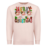 Pale Pink Merry christmas santa Premium Sweatshirt - FaDigitalArtStudio