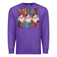 Purple Merry christmas santa Premium Sweatshirt - FaDigitalArtStudio
