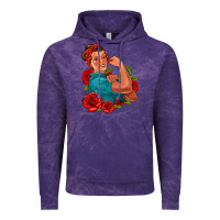 Cloud Purple hispanic strong woman with roses Vintage Hoodie - Jasminsmagicworld