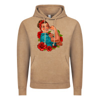 Vintage Coffee hispanic strong woman with roses Vintage Hoodie - Jasminsmagicworld
