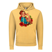 Vintage Mustard hispanic strong woman with roses Vintage Hoodie - Jasminsmagicworld