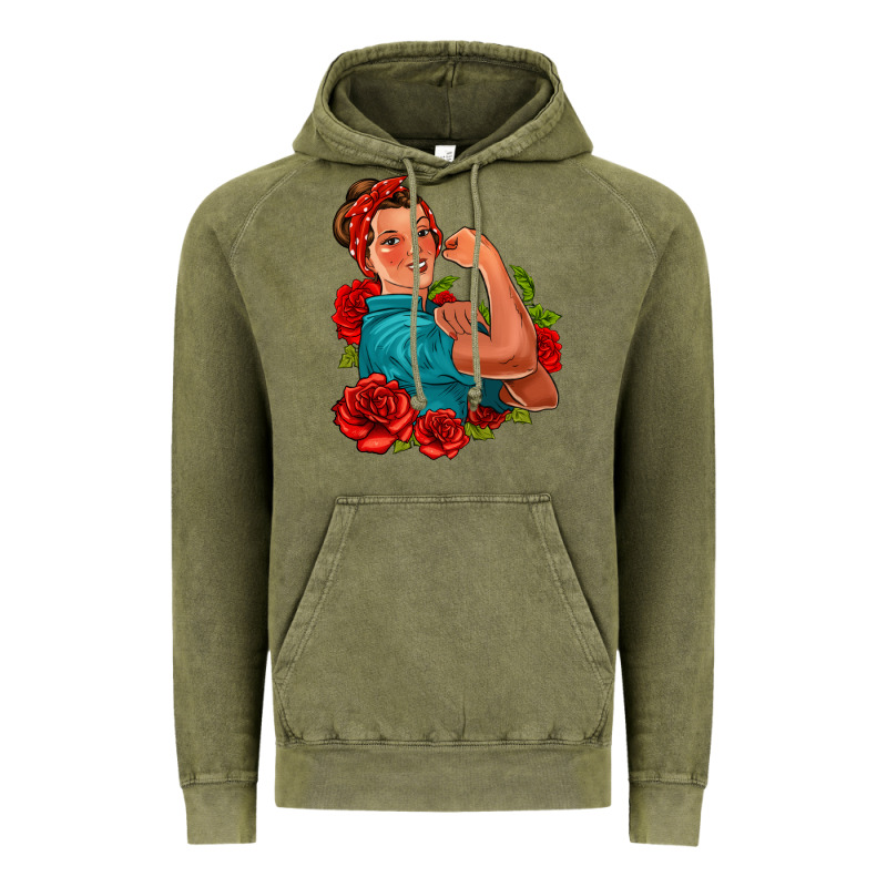 Hispanic Strong Woman With Roses Vintage Hoodie by Jasminsmagicworld | Teevron