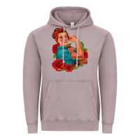 Vintage Zinc hispanic strong woman with roses Vintage Hoodie - Jasminsmagicworld