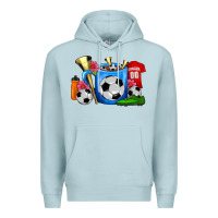 Blue Mist Soccer Coffee Mug Premium Hoodie - FaDigitalArtStudio