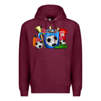 Burgundy Soccer Coffee Mug Premium Hoodie - FaDigitalArtStudio