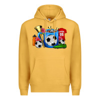 Mustard Soccer Coffee Mug Premium Hoodie - FaDigitalArtStudio