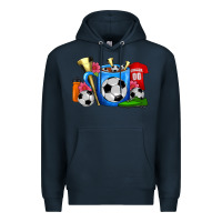 Navy Soccer Coffee Mug Premium Hoodie - FaDigitalArtStudio