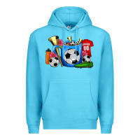 Ocean Blue Soccer Coffee Mug Premium Hoodie - FaDigitalArtStudio
