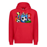 Red Soccer Coffee Mug Premium Hoodie - FaDigitalArtStudio