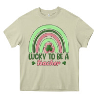 Mossy lucky to be a teacher Heavy Core Tee - MaliasSmallBusiness