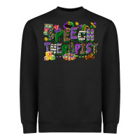 Black speech therapist mardi gras cowgirl Heavyweight Sweatshirt - CowGirlArtShop