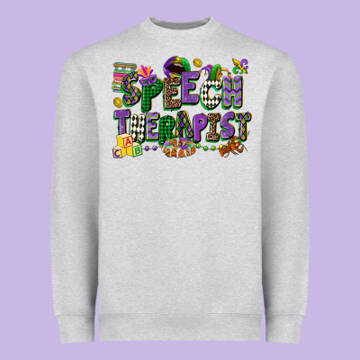 Speech Therapist Mardi Gras Cowgirl Heavyweight Sweatshirt Designed By Cowgirlartshop