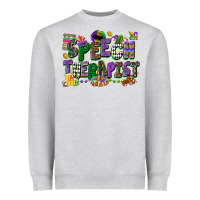 Heather Grey speech therapist mardi gras cowgirl Heavyweight Sweatshirt - CowGirlArtShop