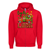 Red St. Patrick's Day loads of truck Zipper Hoodie - OliviaCreatesArt