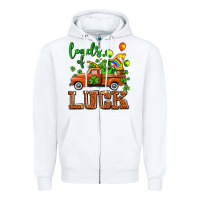 White St. Patrick's Day loads of truck Zipper Hoodie - OliviaCreatesArt