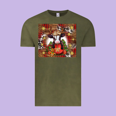 Christmas Baby Cow Hot Cocoa Vintage Tee Designed By Jasminsmagicworld