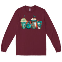 Burgundy turquoise junkie coffee cups Long Sleeve Tee - Jasminsmagicworld