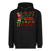 Black Just A Girl Who Loves Christmas Heavyweight Hoodie - FaDigitalArtStudio