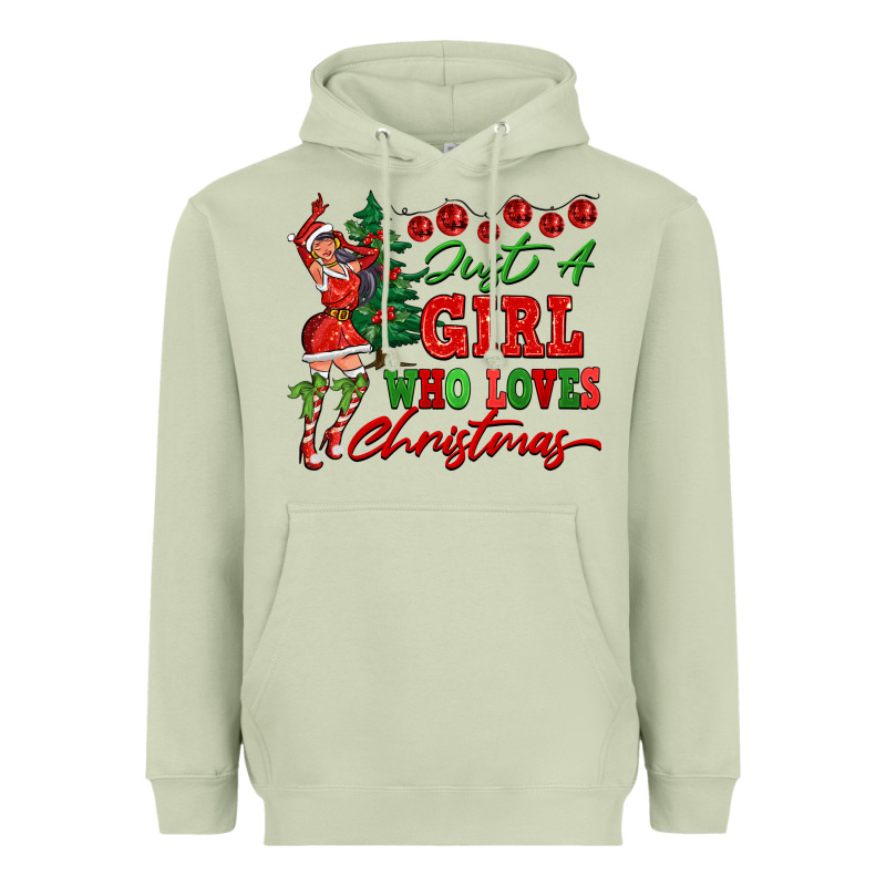 Just A Girl Who Loves Christmas Heavyweight Hoodie by FaDigitalArtStudio | Teevron