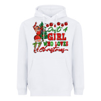 White Just A Girl Who Loves Christmas Heavyweight Hoodie - FaDigitalArtStudio