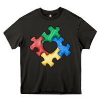 Asphalt autism puzzle Heavy Core Tee - MaliasSmallBusiness