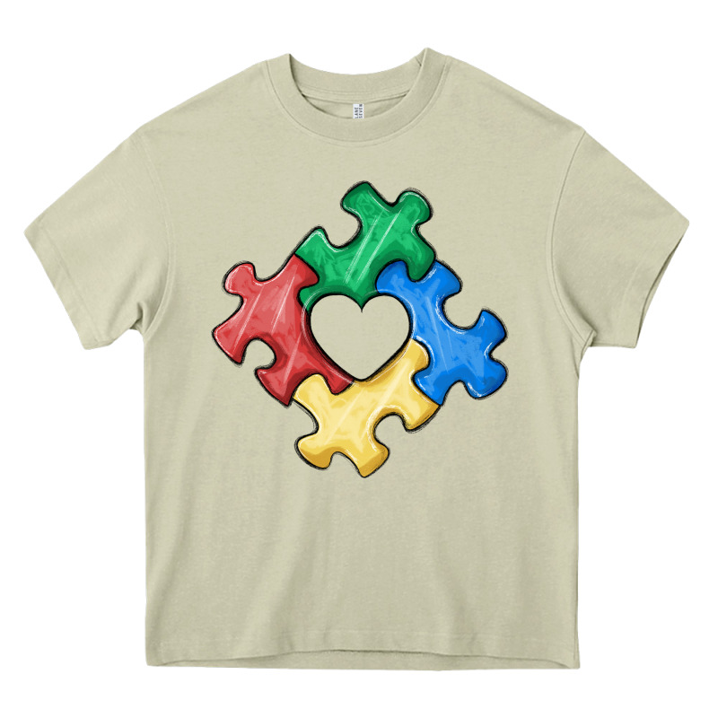 Autism Puzzle Heavy Core Tee by MaliasSmallBusiness | Teevron
