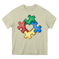 Mossy autism puzzle Heavy Core Tee - MaliasSmallBusiness