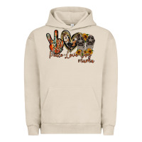 Pigment French Oak peace love dog mama Urban Hoodie - RacoonDesign