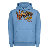 Pigment Pebble Blue peace love dog mama Urban Hoodie - RacoonDesign
