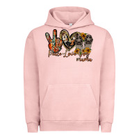 Pigment Salmon peace love dog mama Urban Hoodie - RacoonDesign