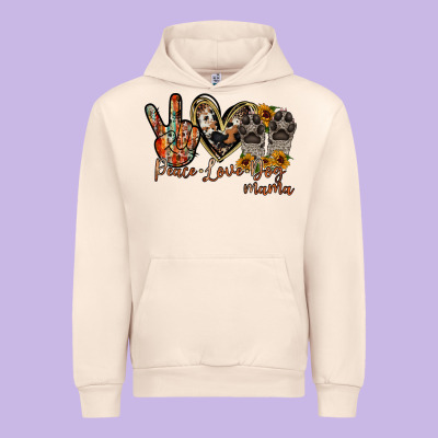 Peace Love Dog Mama Urban Hoodie Designed By Racoondesign