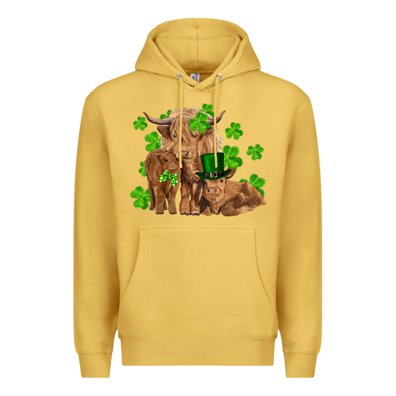 St Patrick's Day Cow Family Premium Hoodie by RanaPortraitStore | Teevron
