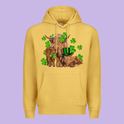 St Patrick's Day Cow Family Premium Hoodie Designed By Ranaportraitstore