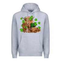 Heather Grey st patrick's day cow family Premium Hoodie - RanaPortraitStore
