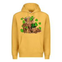 Mustard st patrick's day cow family Premium Hoodie - RanaPortraitStore