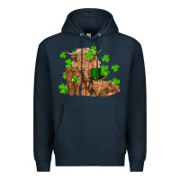 Navy st patrick's day cow family Premium Hoodie - RanaPortraitStore