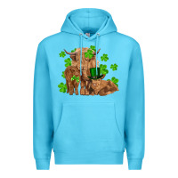 Ocean Blue st patrick's day cow family Premium Hoodie - RanaPortraitStore